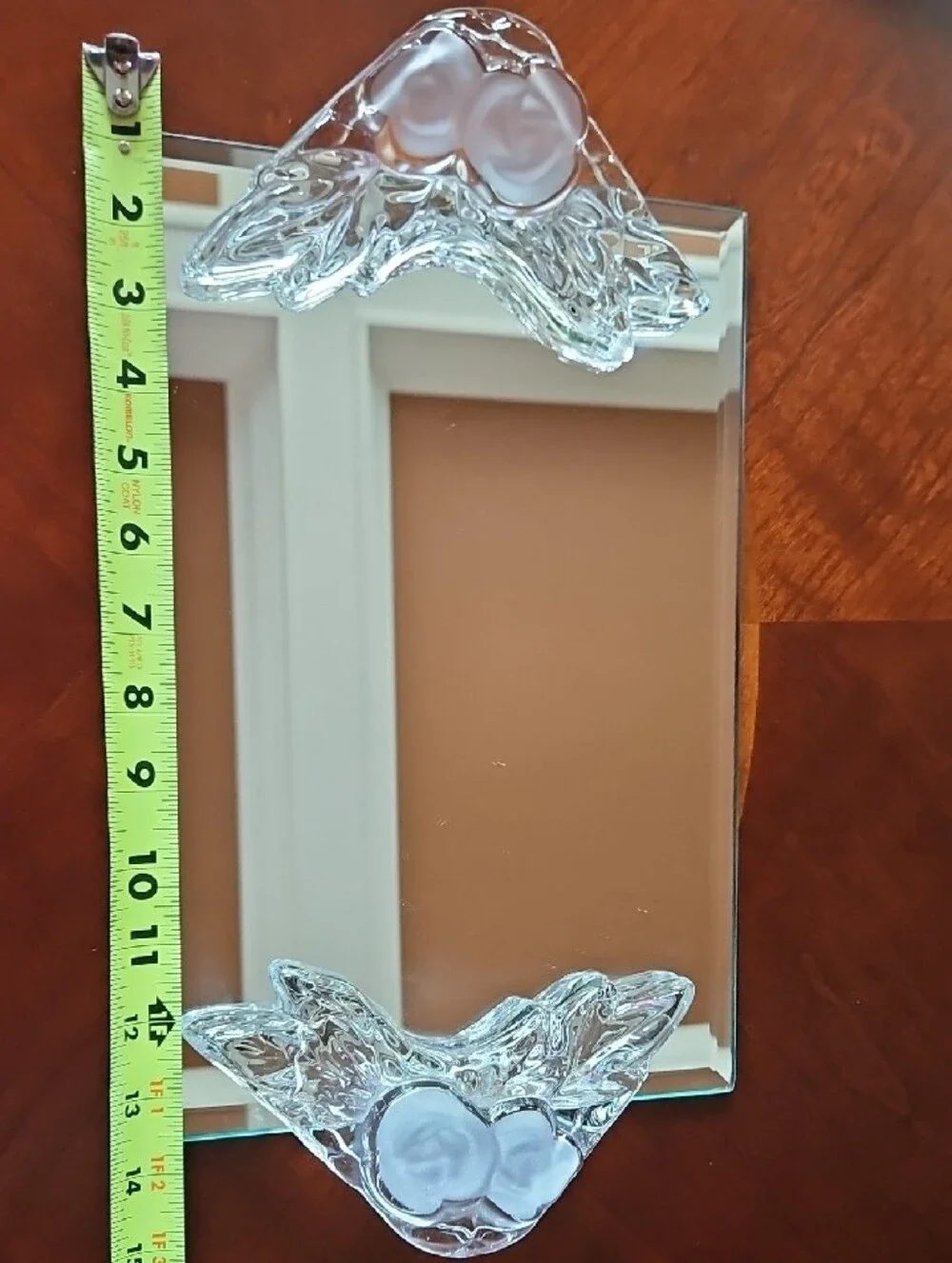Studio Crystal by Studio Silversmiths 4-Pc Vintage Vanity Set Frosted Rose
